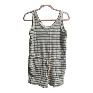 Old Navy Women's Size S Short Romper Jumpsuit Light Blue White Striped One Piece